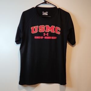 Under Armour Heat Gear USMC "Geared Up-Mission Ready" T Shirt Women's Size SM/P